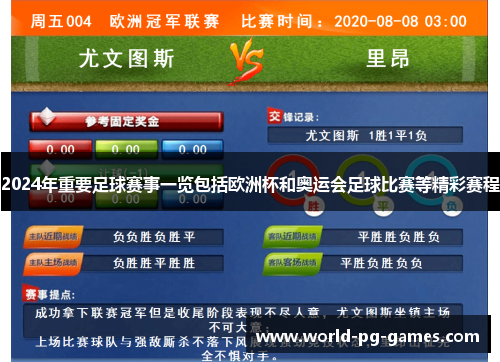 2024年重要足球赛事一览包括欧洲杯和奥运会足球比赛等精彩赛程