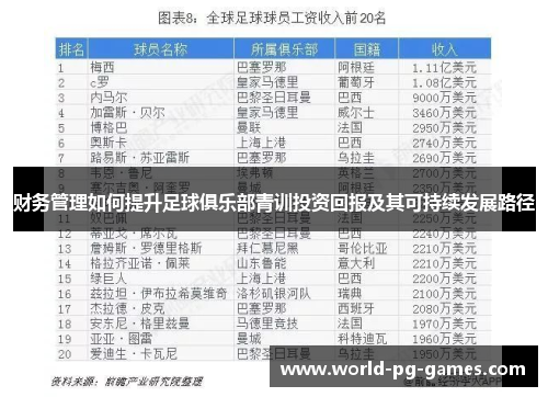 财务管理如何提升足球俱乐部青训投资回报及其可持续发展路径