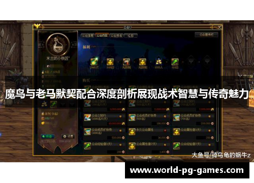魔鸟与老马默契配合深度剖析展现战术智慧与传奇魅力